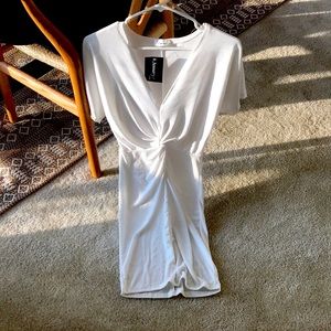 White faux tie/wrap dress